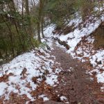 二上山登山道の雪だらけ