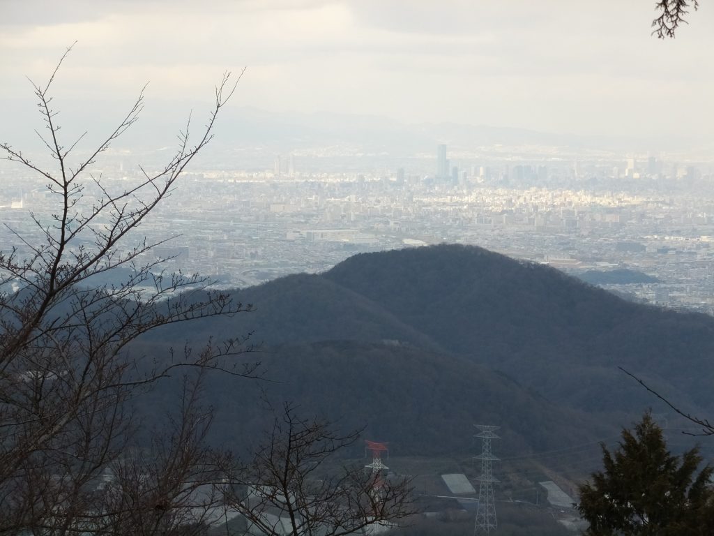 二上山雌岳から見たあべのハルカスとその周辺