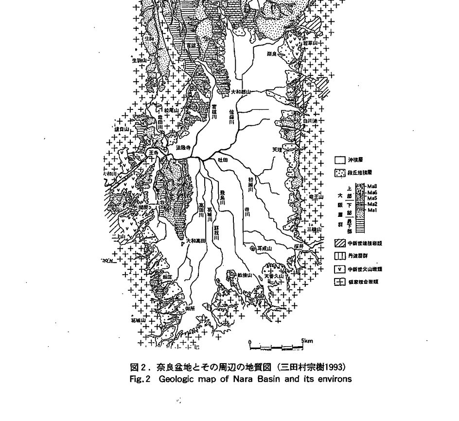 奈良盆地地質図