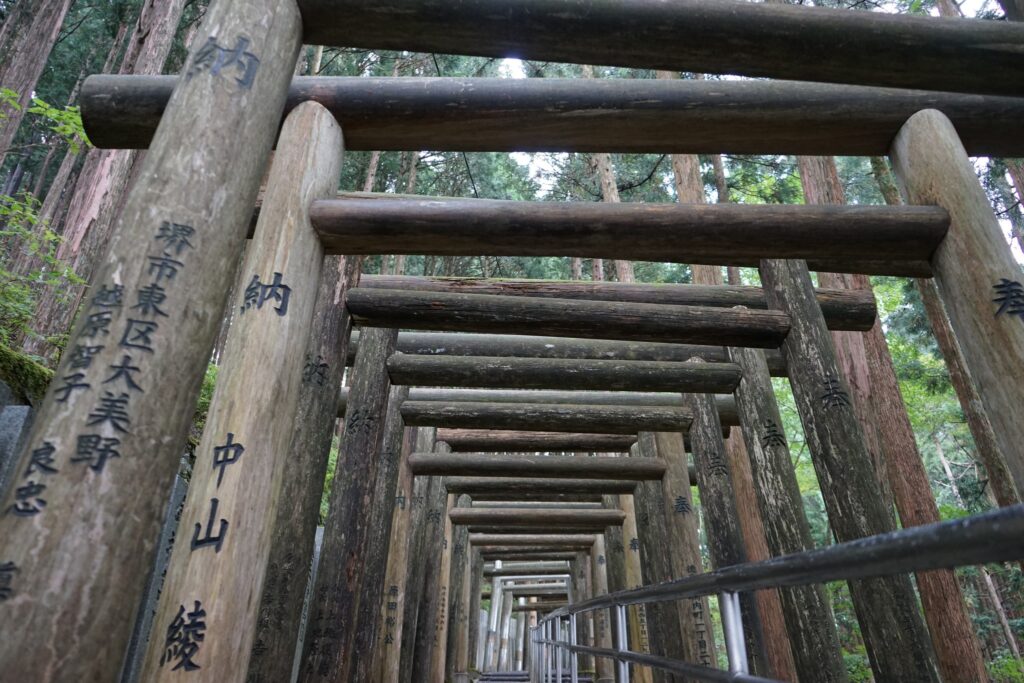 鳥居に書かれた奉納者の名前