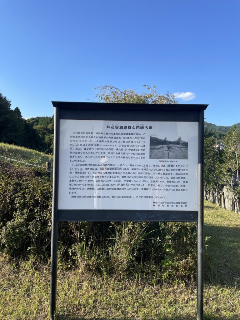 井之谷遺跡群と西峠古墳の説明板