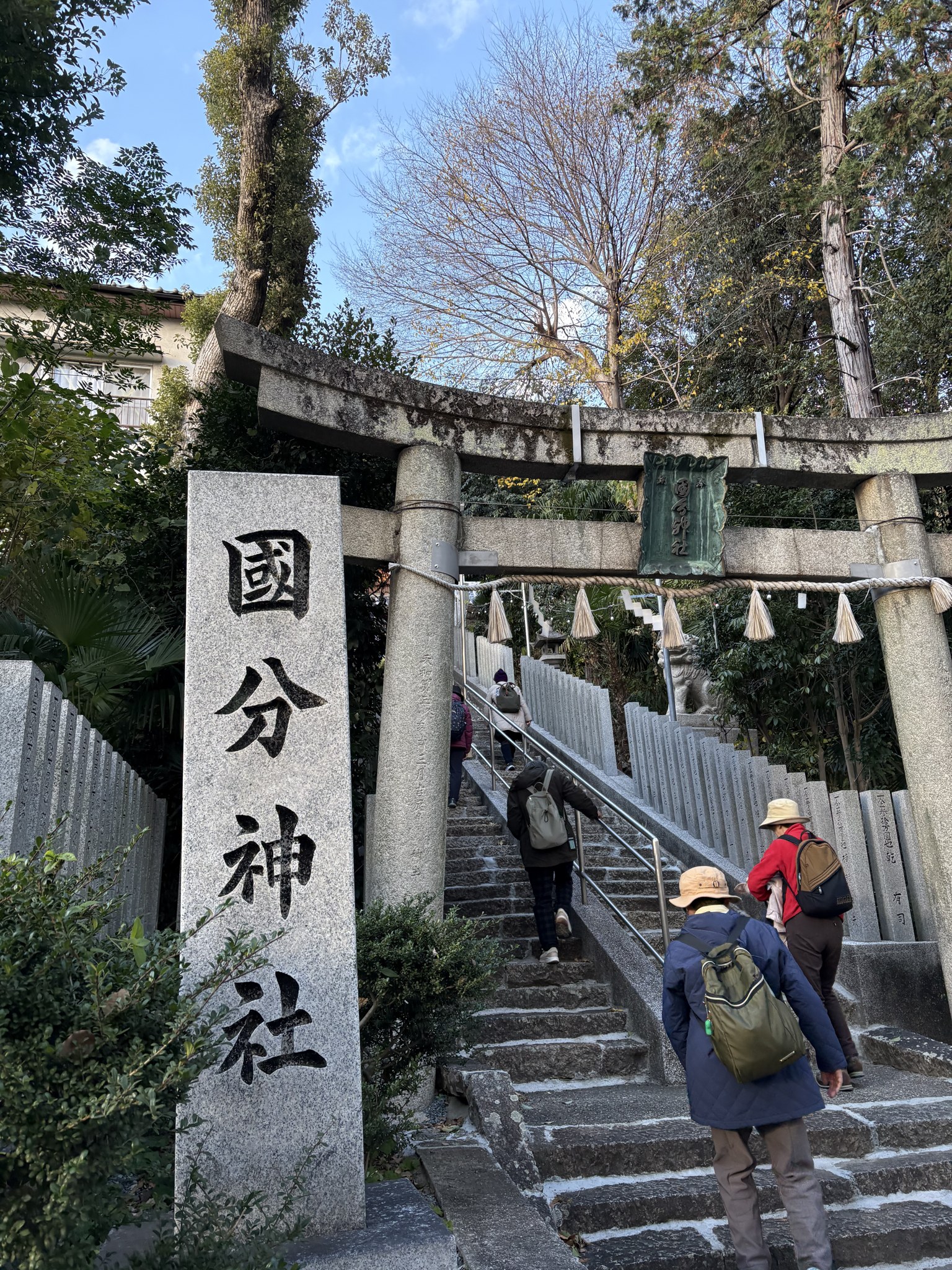 國分神社の社標と鳥居
