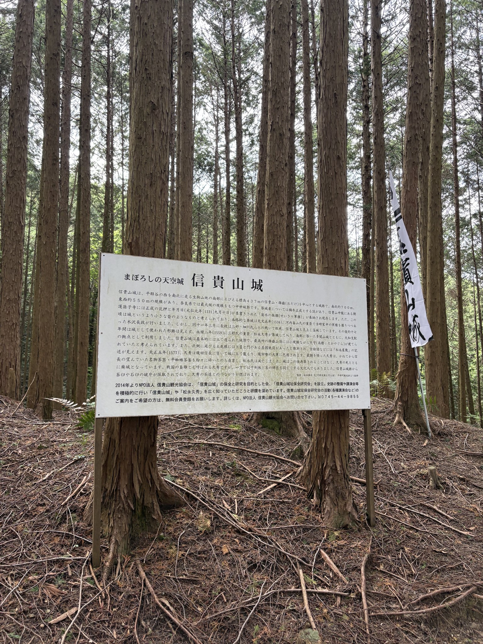 まぼろしの天空城 信貴山城の説明板