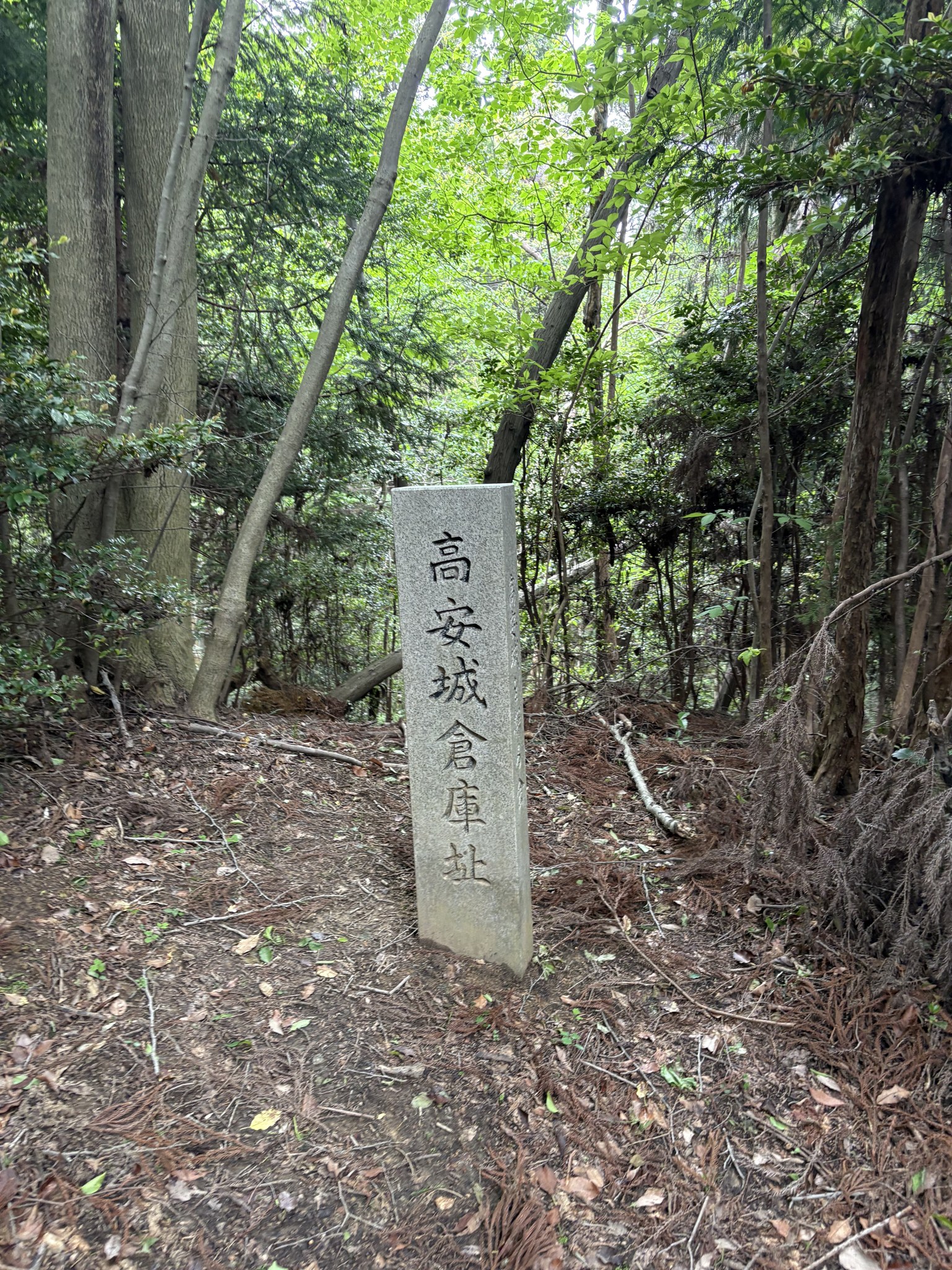 高安城倉庫址の石標