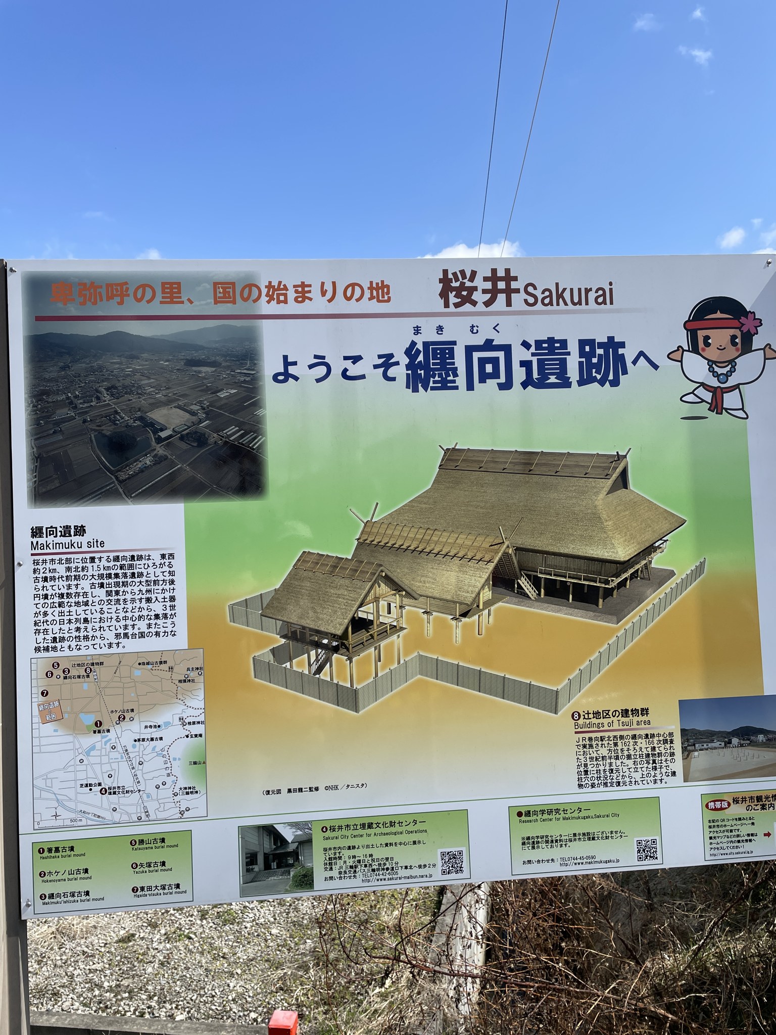 ようこそ纒向遺跡への看板