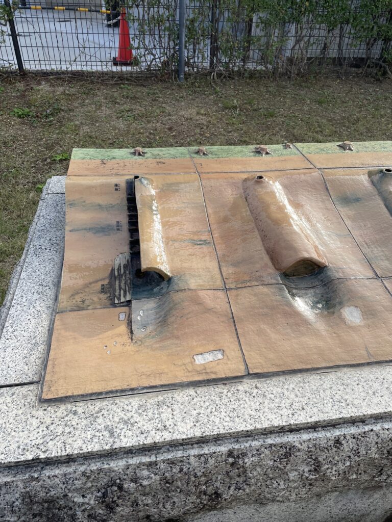 誉田白鳥埴輪製作遺跡に復元された埴輪窯の跡