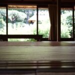 慈光院の書院の広縁と庭の眺め