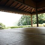 慈光院の広縁から見る借景の庭