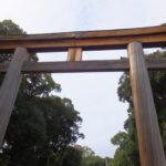 橿原神宮の鳥居の笠木
